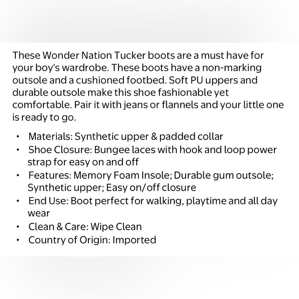 NWT Wonder Nation Tucker Toddler Boys Wheat Hiking Boots Size 8 Memory Foam - Picture 4 of 11